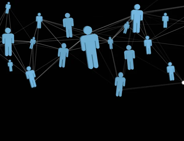 Nätverksanslutning med människor knutna varandra — Stockfoto