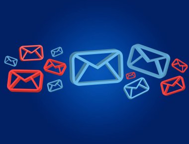 Fütüristik bir interf üzerinde görüntülenen onaylı e-posta ve spam mesaj