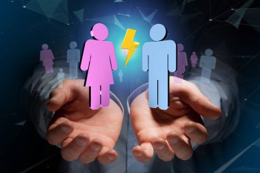 Bir erkek ve bir kadın internette toplantı birkaç 