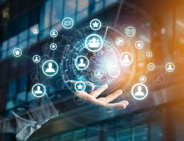 Uluslararası Ağ g futuristik bir arabirim üstünde görüntülenen