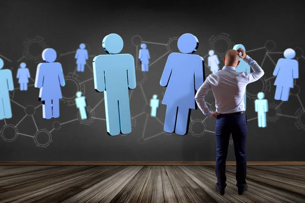 Ağ bağlantısı kişi ile her diğer - 3d işleme bağlı