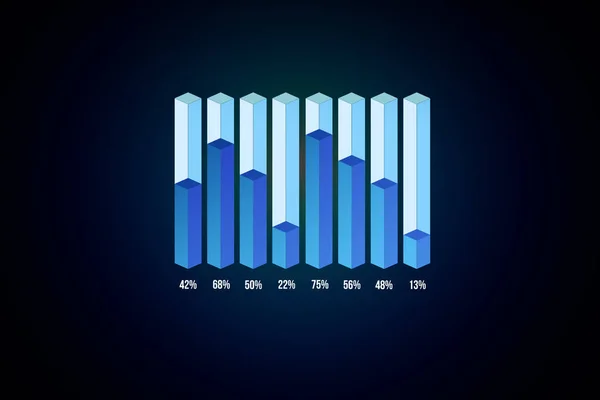 Estadísticas de negocio mostradas como gráfico en una interfaz futurista - Bu —  Fotos de Stock
