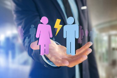 Bir erkek ve bir kadın internette toplantı birkaç 