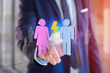 Bir erkek ve bir kadın internette toplantı birkaç 