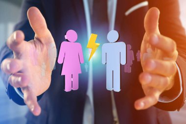 Bir erkek ve bir kadın internette toplantı birkaç 