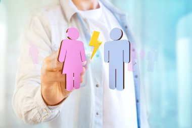 Bir erkek ve bir kadın internette toplantı birkaç 