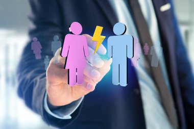 Bir erkek ve bir kadın internette toplantı birkaç 