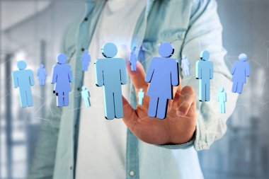 İnsanlar ağ bağlantısıyla birbirine bağlı 