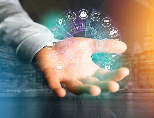 Uygulama tarafından çevrili bir teknoloji arabiriminin giriş sayfası düğmesini 