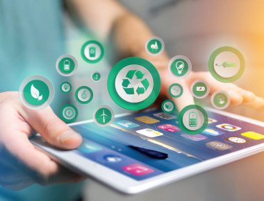  Teknoloji ekolojik arabirimi ile kutsal kişilerin resmi       