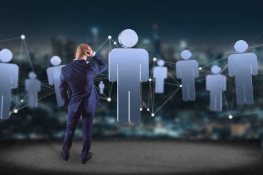 Ağ bağlantısı kişi ile her diğer - 3d işleme bağlı