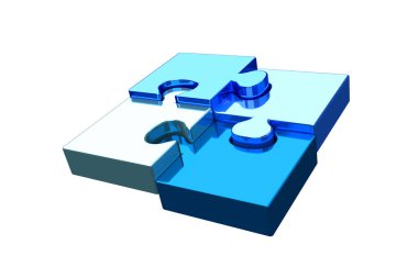 Puzzle parçaları bir renk arka plan üzerinde 