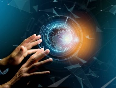 Uluslararası Dünya iletişim üzerinde bir futuristik Inte görüntülenen