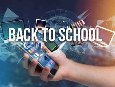 Geri başlık kaplı gibi smartphone aygıt tarafından okul, tablet için