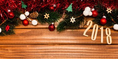 Mutlu yeni yıl 2018 arka plan christmas dekorasyon ile