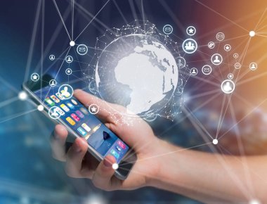 Teknoloji başlık kaplı gibi smartphone aygıt tarafından tablet veya 