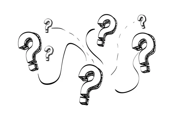 Hand drawn question marks — Stock Photo, Image