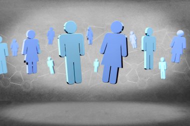 Ağ bağlantısı kişi ile her diğer - 3d işleme bağlı