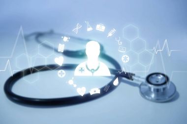 Medecine ve teknoloji m üzerinde görüntülenen genel sağlık simgesi