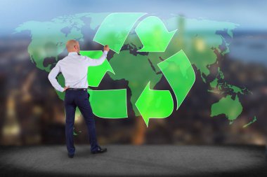 İşadamı ve ekoloji simgesi