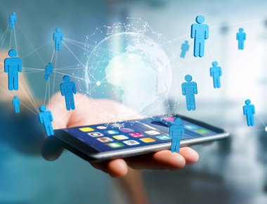 Uluslararası Ağ g futuristik bir arabirim üstünde görüntülenen