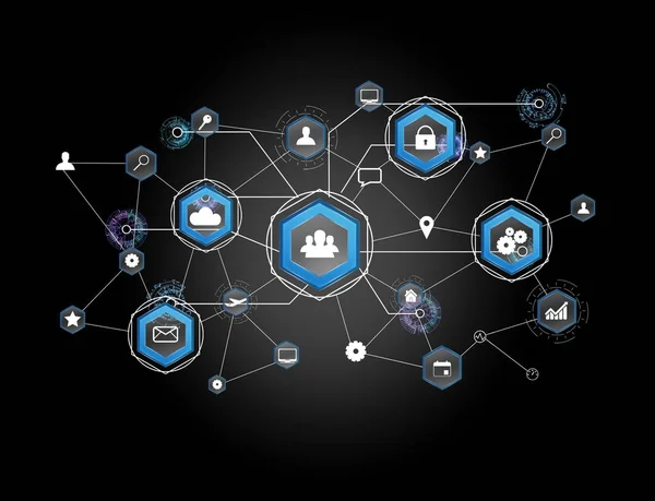 Internationale Business-Netzwerk-Verbindung auf einem futuris angezeigt — Stockfoto