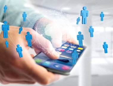 Uluslararası Ağ g futuristik bir arabirim üstünde görüntülenen