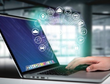 Uygulama tarafından çevrili bir teknoloji arabiriminin giriş sayfası düğmesini 