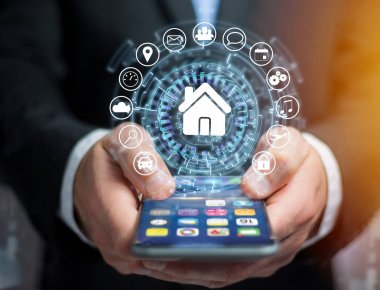 Uygulama tarafından çevrili bir teknoloji arabiriminin giriş sayfası düğmesini 