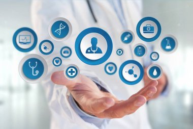 Medecine ve teknoloji m üzerinde görüntülenen genel sağlık simgesi
