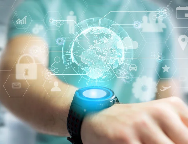 Uluslararası iş ağ bağlantısı üzerinde bir modern görüntülenen