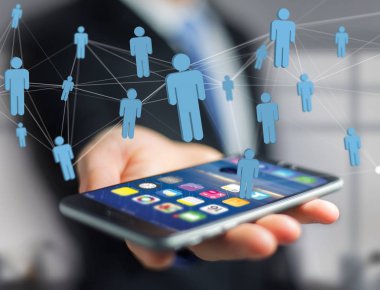 İnsanlar ile ağ bağlantısı bağlı-iş ve 