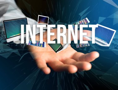 Internet başlık kaplı akıllı telefon, tablet veya la gibi cihaz tarafından