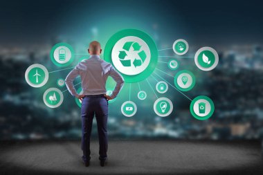 İşadamı ve ekoloji simgeler