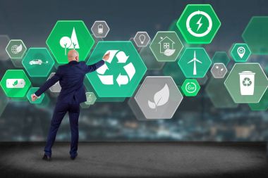 İşadamı ve ekoloji simgeler