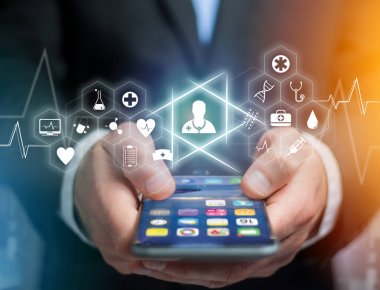 Tıp simgeleri ile Smartphone