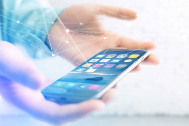 soyut poligonal rakam ile Smartphone 