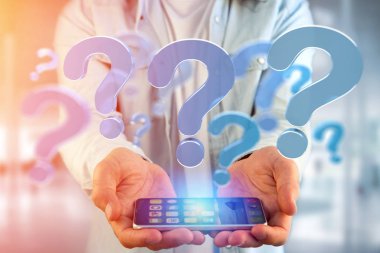 soru işaretleri simgeleri ile Smartphone