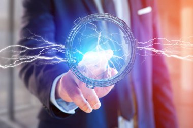 parlayan Circle'da işaret eden adam 