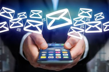 e-posta simgeleri futuristik bir arayüze