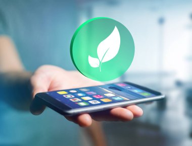 Teknoloji teknoloji arabiriminde görüntülenen simgeleri ile ekolojik arabirimi