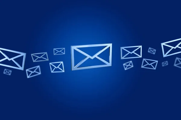 Сині символи електронної пошти — стокове фото