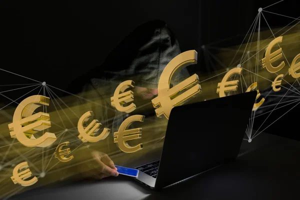 Hacker mit Computer — Stockfoto