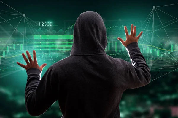 Hacker mit Computer — Stockfoto