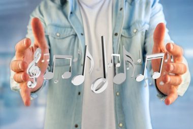 3D render müzik notlar 