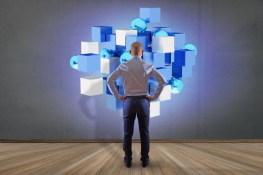 mavi ve beyaz küp oluşturma 