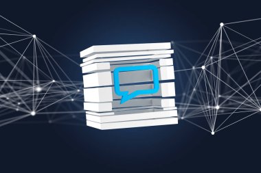 3D Render mavi e-posta simgesi 