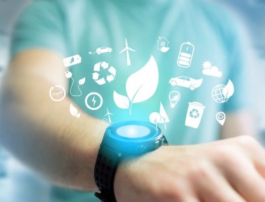 Bir teknoloji ekolojik arayüzü ile bir teknoloji arabiriminde görüntülenen simge görünümü