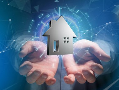 Görüntülenen parlak gümüş evi