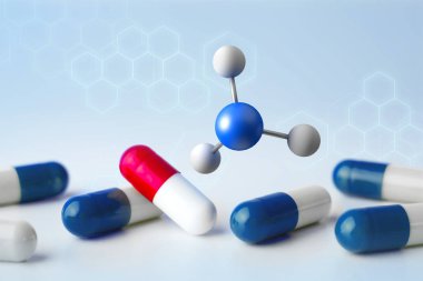 3D render molekül üzerinde görüntülenen bir 